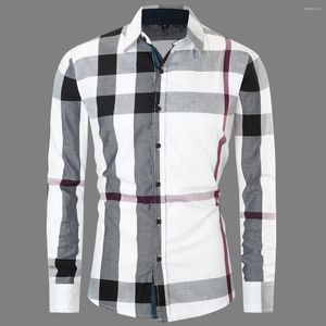 Camisas casuais masculinas Moda de verão aleatória de manga longa de manga longa abotoar roupas sociais roupas