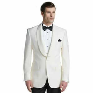 Arrivo Abiti da sposa per uomo Abiti Smoking da sposo avorio Mariage Slim Due pezzi per abito da sera Abiti da sposa Giacca pantaloni 240123