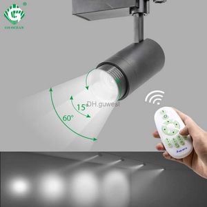 Spårljus 2.4G RF Wireless Control System LED Track Light CCT Dimble Rail Lights Ljushet Zoomable 20W Klädlager Belysning YQ240124