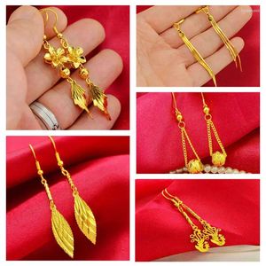 Dangle Earrings Fashion Vietnam Placer Gold Tassel Eardrop Copy 24K 999 Women Copper-Plated Wedding Jewelry Gifts