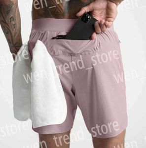 LL Shorts Männer Yoga Sport Fünfte Hose Outdoor Fitness Schnell trocknend Reißverschlusstasche hinten Einfarbig Lässig Laufen Lululemens Tops Qualität Rabatt Mode 43