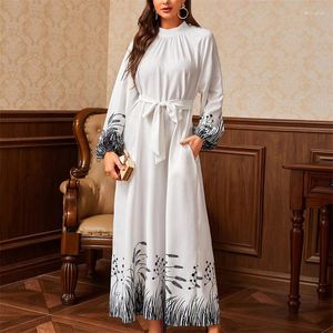 Etniska kläder Ramadan Vestido Longo Abaya Dubai Turkiet Islam Pakistan Muslim Long Dress Abayas for Women Kaftan Robe Femme Musulmane