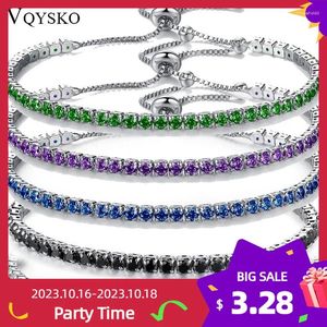 Link Bracelets VQYSKO Tennis Multicolour Bracelet Women Stacking Dainty Zircon Bangle Mothers Day Gift For Her