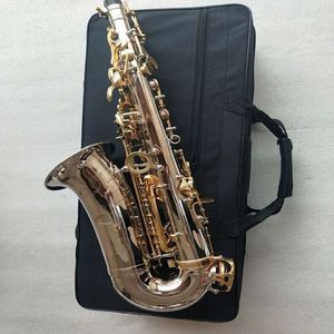 Nya ankomster Alto Saxofon A W037 Nickel Plated Gold Key Super Professional High Quality Sax