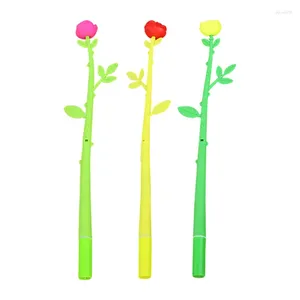 Kleiner, frischer Blumen-Gelstift, kreatives Briefpapier, niedliche Cartoon-Rose, Büro, Schulbedarf, Studium, flüssige Tinte, Unterschrift, neutral