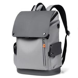 High quality PU leather waterproof mens laptop backpack large computer backpack business city mens backpack USB charging 240202