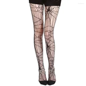 Party Supplies Halloween Spider Web Black Pantyhose Women Sexy Hollow Out Ripped Fishnet Tights Sheer Mesh Witch Cosplay Stockings