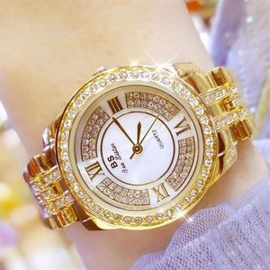 Eleganti orologi Trendcy Colore argento dorato Colore oro rosa INS Diamanti pieni Orologi da donna Orologi lucidi ed eleganti GIFT307Q