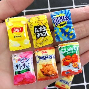 Charms 10pcs/pack Mix Potato Chip Snack Bag Resin Charm Funny Cute Earring Keychain DIY Crafts Pendant Jewelry Accessory Make D206