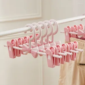 Hangers 5Pcs Children's Trouser Racks Retractable Cute Baby Clothes Hanger Adjustable Non-slip Drying Rack Kids Coats