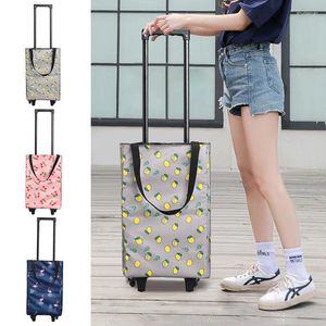 Shopping Bags 2024 Folding Bag Women's Big Pull Cart For Organizer Portable Buy Vegetables Trolley On Wheels The M