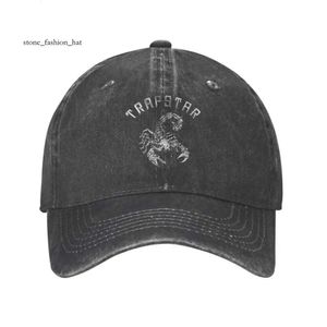 Cappellini da baseball Cappello Trapstar pesante vintage Scorpione in metallo Berretti da baseball rock Cappello snapback in cotone invecchiato Cappellini Trapstar da esterno Allenamenti Cappelli regolabili Cappellino 3076