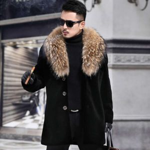 Designer Autumn/Winter Mens pälsrock Mink Loose Casual Large Size Warm Mid Length Windbreaker Yxhy