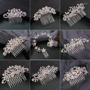 Hair Clips Crystal Petals Comb Bridal Wedding Accessories Flower Rhinestone Jewelry For Women Engagement Headdress Gifts