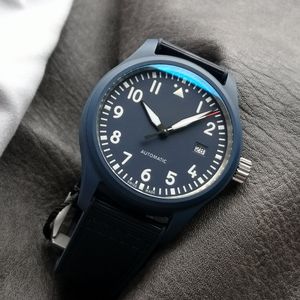 ZF-Fabrik hochwertige Uhr IW328101 Uhr blaues Keramikgehäuse Kautschukarmband blaues Zifferblatt 32111 automatisches mechanisches Uhrwerk 41MM