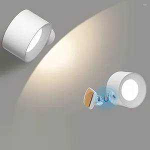Lâmpada de parede rotativa luzes led magnético recarregável botão controle cabeceira 3 temperaturas cor brilho para a galeria do quarto