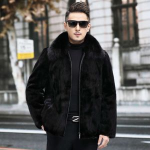 Designer Mink Fur Coat Mens Collar Real TI61