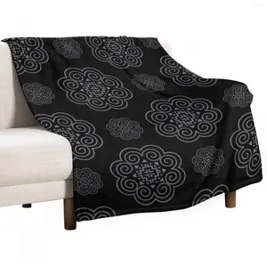 Blankets Hmong Symbol Pattern Design Throw Blanket Hairy Nap Sofa