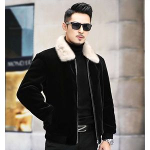 Mens Mink Fur Coat Imitation Gold Designer Lapel High End Integrated Haining QKZE