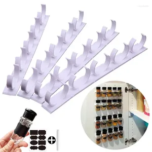 Kitchen Storage 2/4PCS Spice Bottle Rack Cabinet Wall Mount Plastic Adhesive Clip Organizer Jars Clips