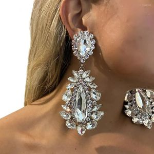 Orecchini penzolanti gocce d'acqua Stonefans per donne 2024 Trending Luxury Designer Direction Gioielli Accessori per le orecchie di Rhinestone
