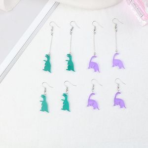 Charm Vintage Earrings Long Dinosaur Acrylic Animal Ear Clips Summer Personality Funny Drop Delivery Otjfo