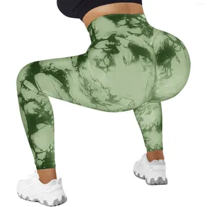 Leggings femininas esportes tie dye cintura alta ginásio fitness yoga push up senhoras sem costura hip levantamento calças calças