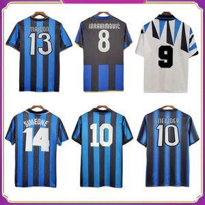 97 98 99 11 12 Ibrahimvoic Retro Mens Soccer Jerseys West Zbalotelli Baggio Milito J. Zanetti Sneijder Batistua 04 05ホームアウェイクラシックフットボールシャツ