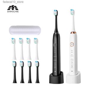 Diş fırçası sonik elektrik diş fırçası akıllı yetişkin ultrasonik diş fırçası şarj diş beyazlatıcı 8 diş fırçası kafası Sarmocare S100 Q240202