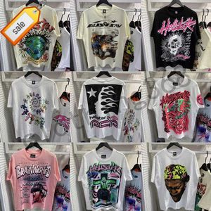 Męskie koszulki Hellstar koszulka męska designerka Tshirt krótkie rękawowe koszulki Women Wysoka jakość T Sweat Spanty Hip Hop Flame Letters Jogger 2xl