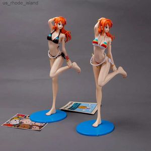 Action Figures Toy 24CM Japan Anime Figure One Pieces Gioco Statua Nami Costume da bagno Sexy Girl Action PVC Figure Model Toy Regali per bambole da collezione per adulti