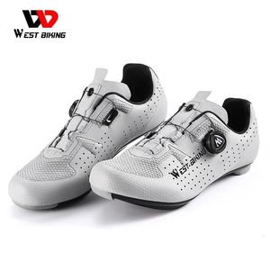 West Cykling MTB Cleat Shoes Road Bike SPD Sneaker Shoes Racing Triathlon Selflocking Non-Slip Clip Cycling Shoes Storlek 39-44 240129