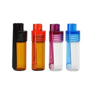 Colorato 36mm 51mm Portapillole in vetro portatile Accessori per fumatori Barattolo in polvere di tabacco lavabile Bottiglia di crema per fumo Contenitore per erbe Custodia impermeabile