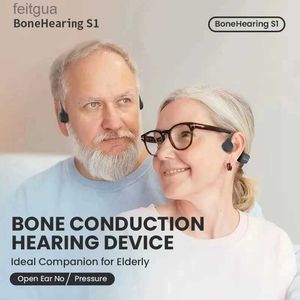 携帯電話のイヤホン難聴のための骨伝導補聴器ブルートゥースノイズキャンセル防水聴覚アンプ高齢者向けワイヤレスヘッドセットYQ240202