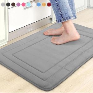 Tapetes 1 PC Home Bath Mat Dupla Retangular Banheiro Tapete Não-Slip Memória Esponja Absorvente Lavável Piso de WC