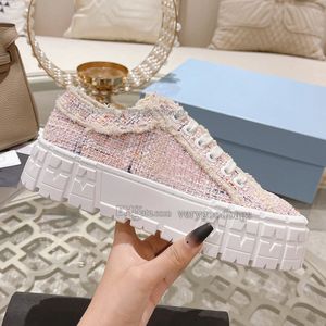 Designer shoes Sneakers Gabardine Nylon Casual Shoes double Wheel Trainers Luxury Canvas Women Sneake Fashion Platform Solid Heighten Shoe outdoor shoes