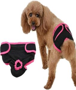 Hundkläder husdjur blöja tvättbara fysiologiska shorts för kvinnliga hundar hållbara mjuka doggie underkläder sanitära trosor tillbehör3666833