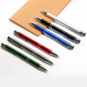 Metal Ballpoint Pen Promotional Pens Blue Ink Automatic For School Stationery Office Supplies Wholesale Dropship