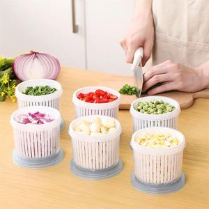 Storage Bottles Double Layer Vegetable Airtight Box With Drain Basket Refrigerator Use Filter Container Kitchen