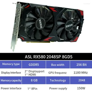Graphics Cards ASL Video Card RX 580 8G 2048SP 256Bit GDDR5 HDMI-Compatible GPU RX580 AMD