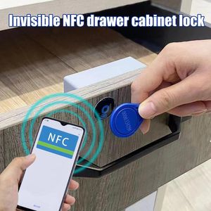 Fechadura inteligente eletrônica móvel NFC porta de indução cartão IC gaveta invisível cabeamento grátis