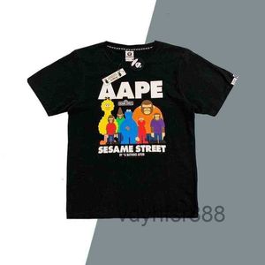 Yaz gelgit markası Aape Kısa Kol Susam Sokak Ortak Maymun Legion Baskılı T-shirt Ins Gevşek Gündelik Erkek ve Kadınlar Yarı YLVQ