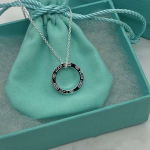 tiffanybead necklace Designer for Women tiffanyjewelry 1837 Higher Version Circular Pendant Necklace S925 Sterling Silver Circular Fashionable Mini {category}