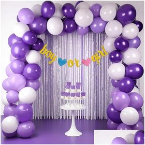 Other Event Party Supplies Party Supplies 65Pcs Set 16 4Ft Gold Paper Card For Birthday Custom Banner Hanging Swirls Latex Balloon B Dhssn