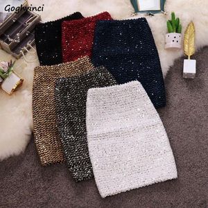 Skirts Sequined Party Mini Women Sexy High Waist Cute A-line Clubwear Autumn Y2k Clothes Retro Korean Fashion Style Faldas Mujer