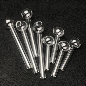7cm 10cm 12cm Pyrex Oil Burner Glass Pipes Clear Thick Mini Burners Bubbler for Smoking Water Bongs Straw Tube