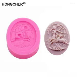 Baking Moulds Angel Elk Fondant Cake Silicone Mould DIY Handmade Chocolate Mold Kitchen Cooking Gadget Flexible Clay