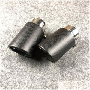 Muffler Real Matte Carbon Fiber For Akrapovic Exhaust Tips Car Er Styling 1Pcs Drop Delivery Mobiles Motorcycles Parts System Dhlou