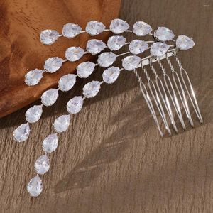 Hair Clips Glitter Rhinestone Combs Bride Accessories Silver Color Alloy Hairpins Side Women Bridal Wedding Jewelry