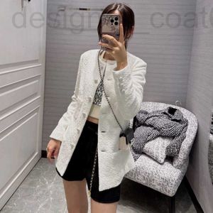 Women's Jackets designer 2023 Nanyou Wear Small Fragrant Wind Celebrity Weaving Coarse Woolen Mid length Coat for Women YJIX